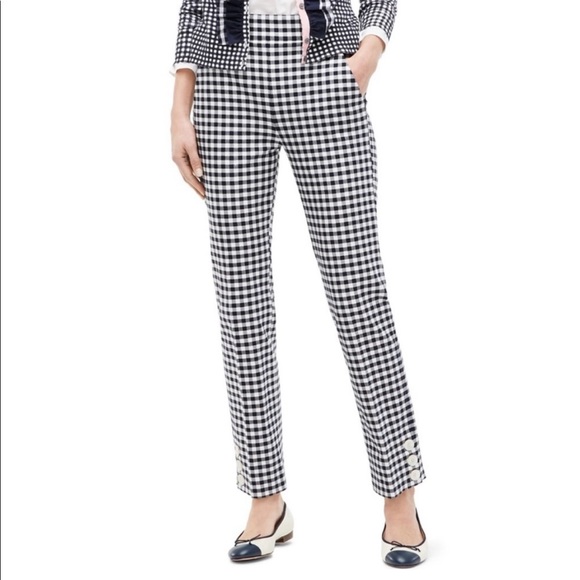 J. Crew Pants - J Crew 12 Reno gingham nwt button hem